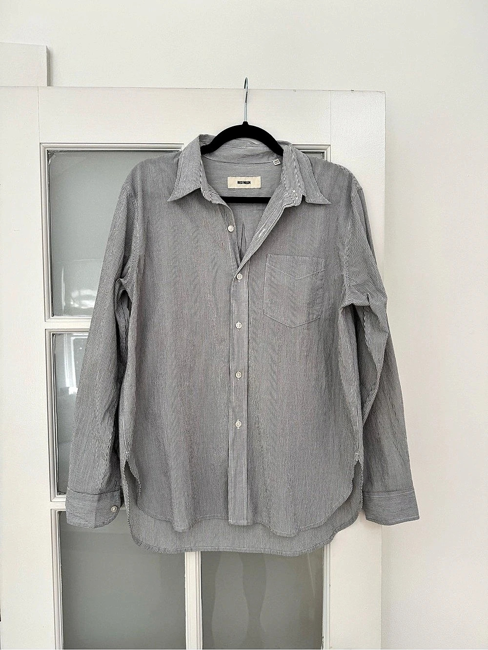 Buck Mason Striped Button Down in White & Black